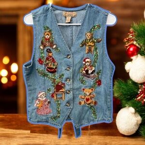 Telluride Clothing‎ Company Embroidered Denim Vest  Sz S